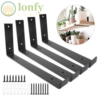 Lonfy ตัวยึดมุมฉาก DIY ชั้นวางของติดผนัง รองรับที่วางเฟอร์นิเจอร์