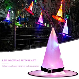 6PCS Halloween LED Glowing Witch Hat Kids Children Party Costume Cosplay Props Indoor Outdoor Yard Tree Party Festival Decorations