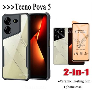 2in1 Tecno Pova 5 Pova5 เคสโทรศัพท์อะคริลิค สําหรับ Camon20 Pro ฟิล์มฝ้าเซรามิค