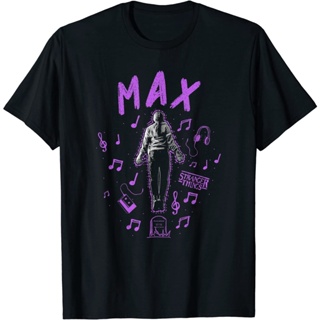 มีความสุข เสื้อยืดลายโน้ตโน้ตเพลง Stranger Things 4 Max