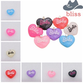 Bliss พวงกุญแจเรซิ่น จี้รูปหัวใจ ประดับกลิตเตอร์ DIY สําหรับตุ๊กตาบาร์บี้ 10 ชิ้น