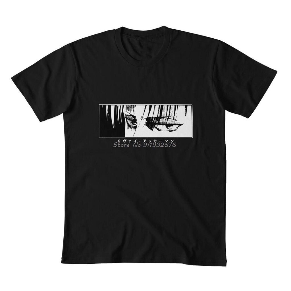 #ถูกสุด T-shirt  เสื้อยืด ผ้าฝ้าย พิมพ์ลาย Levi Stare SNK สไตล์ฮิปฮอป สตรีท สําหรับผู้ชายS-5XL