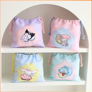 สาวญี่ปุ่นหัวใจน่ารัก Sanrio Drawstring Pocket Bag กระเป๋าเดินทางแบบพกพาผ้าอนามัยกระเป๋าจัดเก็บ -FE