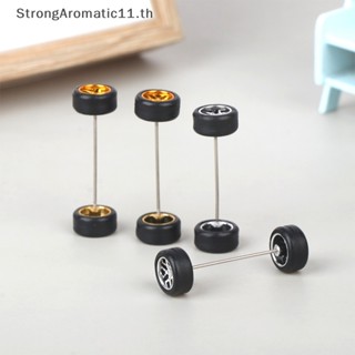 Strongaromatic อะไหล่ยางล้อรถแข่ง พร้อมแกนล้อ 1:64 DIY 1 ชุด