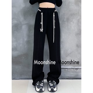 Moon  กางเกงขายาว คาร์โก้ กางเกง เชือกอเมริกันคลาสิค Cargo pants 2023 NEW 080211 สบาย Chic fashion คุณภาพสูง A20M07A 36Z230909