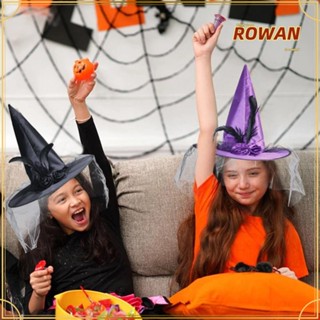 Rowans หมวกแม่มดฮาโลวีน, อุปกรณ์ประกอบฉากคอสเพลย์, หมวกพ่อมด ขนนกกุหลาบ, หน้ากากริบบิ้น โกธิค ปีศาจ หมวกปีศาจ ด้านบนหมวกแหลม สําหรับเด็ก ผู้ใหญ่