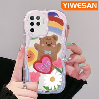 เคสโทรศัพท์มือถือแบบนิ่ม ใส กันกระแทก ลายการ์ตูนหมีน่ารัก สีมาการอง สีสันสดใส สําหรับ OPPO A94 4G F19 Pro Reno 5F Reno 5 Lite