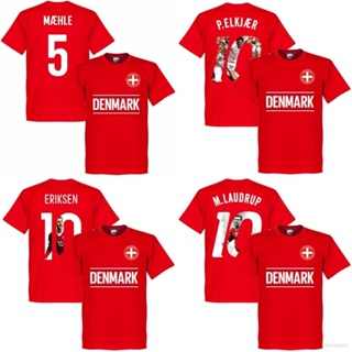 เสื้อยืดแขนสั้นลําลอง พิมพ์ลาย Denmark Fans Maehle Elkjaer Eriksen Laudrup พลัสไซซ์ สําหรับผู้ชาย