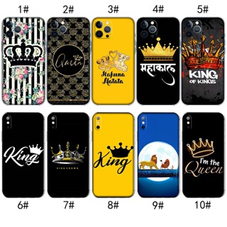 เคสโทรศัพท์มือถือ แบบใส ลาย King Queen สําหรับ iPhone XR 5 5s SE 6 6s Plus MZD98