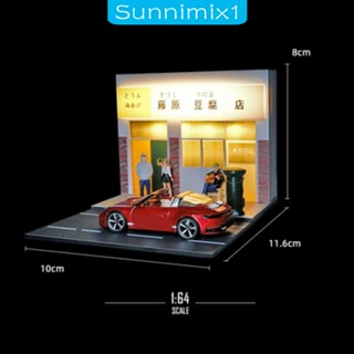 [Sunnimix1] โมเดลฉากไดโอรามา สเกล S พร้อมไฟ ขนาดเล็ก สําหรับตกแต่งบ้านตุ๊กตา 1/64