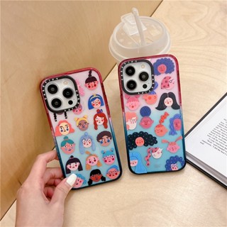 Casetify【fashion hair girl】เคสโทรศัพท์มือถืออะคริลิค ป้องกัน แต่งขอบ ไล่โทนสี ลายน่ารัก สําหรับ iPhone 12 13 14 Pro Max