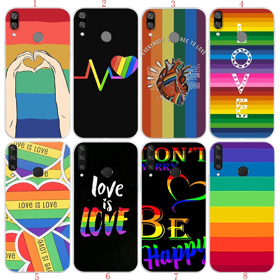Huawei Nova 5t Y6P Y7A Y8S Y9S Y9 2019 Nova 3i LGBT Love Heart ใหม่เคสโทรศัพท์โปร่งใสนุ่ม