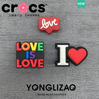 Jibbitz crocs หัวเข็มขัดรองเท้า อุปกรณ์เสริมรองเท้า LOVE สนุก ภาษาอังกฤษ DIY หัวเข็มขัดตกแต่ง