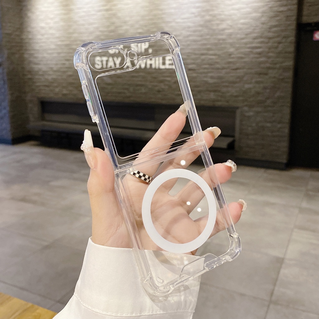 เคสโทรศัพท์มือถือ แบบใส แม่เหล็ก สําหรับ Samsung Galaxy Z Flip5 Classic Samsung Z Flip5 Flip Z 5