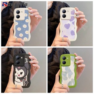 เคสโทรศัพท์มือถือ TPU นิ่ม ลายภาพวาดสีน้ํามัน รูปคลื่นคลื่นคูโรมิ ชินจัง หัวใจ ดอกเดซี่น่ารัก สําหรับ Vivo Y36 5G Y78 Y78+ Y15S Y15A Y01 Y76S Y74S 5G Y19 IQOO Neo 6 3