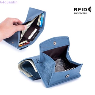 Quentin Rfid กระเป๋าสตางค์ ใบสั้น หนังวัวแท้ แต่งหัวเข็มขัด สไตล์เรโทร ของขวัญ สําหรับเด็กผู้หญิง