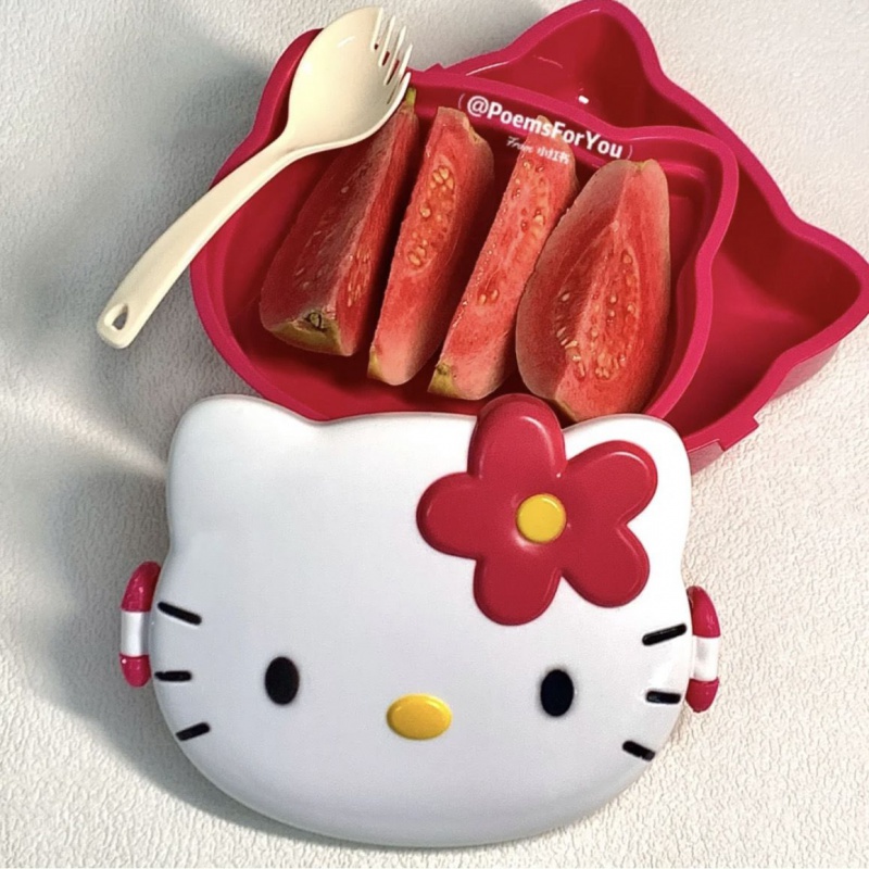 SANRIO [Haroro] กล่องอาหารกลางวันพลาสติก ลาย Hello Kitty น่ารัก สําหรับนักเรียน