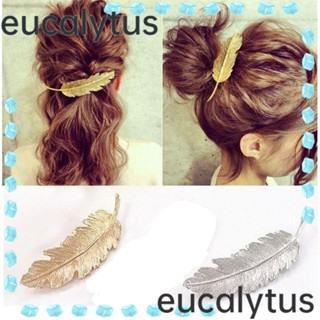 Eucalytus1 กิ๊บติดผม โลหะผสม รูปปลาดาว ประดับมุก สไตล์วินเทจ 2 สี 5 ชิ้น