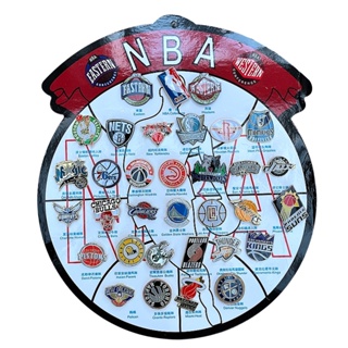 Basketball Souvenir Pins NBA Badge Brooch Lakers Warriors Bucks Nets Clippers Peripheral Brooch Gift Decoration E9D YY