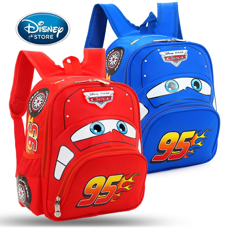 Cars Lightning McQueen 95 Car Children s Bag 3-6 Years Old Kids Safety Backpack กระเป๋านักเรียนประถม