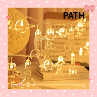 Path สายไฟ LED รูปนักบินอวกาศ PVC ประหยัดพลังงาน ใช้แบตเตอรี่ กันน้ํา สําหรับตกแต่งห้องนอน