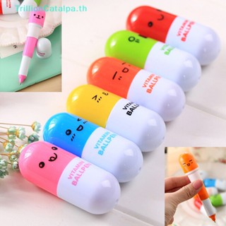 Trillioncatalpa ปากกามาร์กเกอร์ รูปหน้ายิ้ม ขนาดเล็ก แฟชั่น 6 ชิ้น ต่อชุด