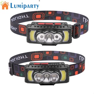 Lumiparty ไฟหน้า Led Ipx4 กันน้ํา ชาร์จ Usb เซนเซอร์คลื่น พลังงานสูง