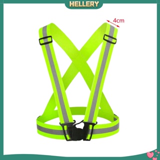 [HelleryTH] เสื้อกั๊กสะท้อนแสง ปรับได้ เพื่อความปลอดภัย สําหรับเล่นกีฬา ขับขี่ เดิน ก่อสร้างกลางแจ้ง