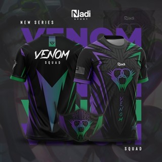 เสื้อกีฬาแขนสั้น ลายทีม venom esport s - 5xl