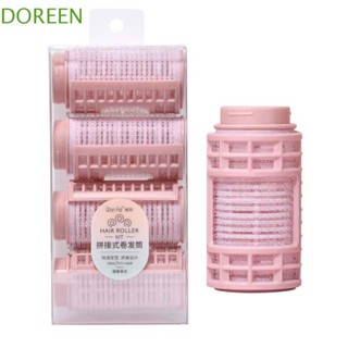 Doreen 4 ชิ้น / เซต กิ๊บติดผม ขนปุย, เครื่องมือจัดแต่งทรงผมความงาม อุปกรณ์ทําผม ลูกกลิ้งผมหยิก, ABS สไตล์เกาหลี ไนลอน สีชมพู ผู้หญิง