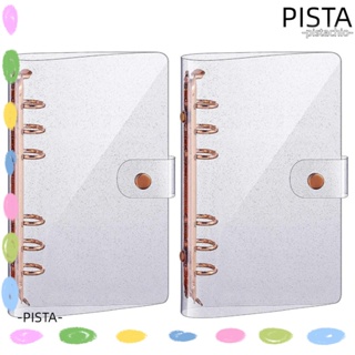 Pista สมุดโน้ตบุ๊ก PVC แบบใส 6 ห่วง สีโรสโกลด์ ขนาด A6 สําหรับสํานักงาน