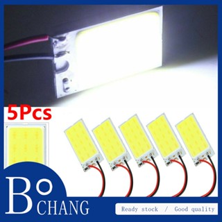 Bochang หลอดไฟ LED COB 15 ดวง ทรงโดม สีขาว 10 Fesoon 12 V สําหรับติดตกแต่งภายในรถยนต์ 5 ชิ้น 10 ชิ้น