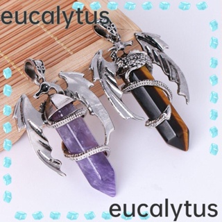 Eucalytus1 สร้อยคอ จี้อเมทิสต์ อัญมณี หิน มังกร สไตล์วินเทจ เครื่องประดับ สําหรับผู้หญิง