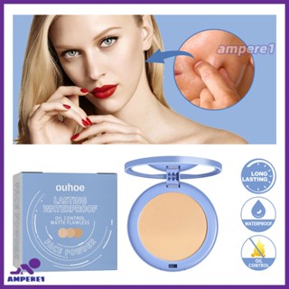 Ouhoe Oil Control Matte Face Powder Long Lasting Flawless Setting Powder แป้งแต่งหน้าพร้อมกระจก -AME1