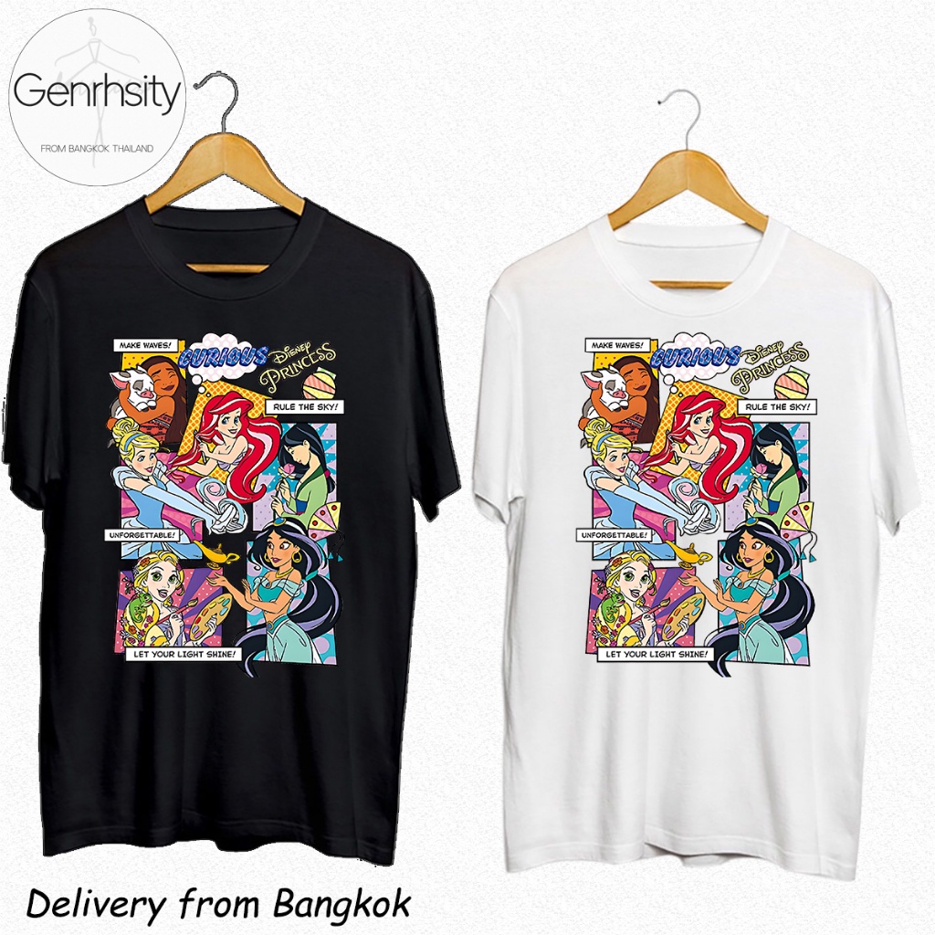 COD 2023 New เสื้อยืดผู้หญิง Ariel Princess Mermaid T shirt Summer Casual Women's Oversized เสื้อยืด