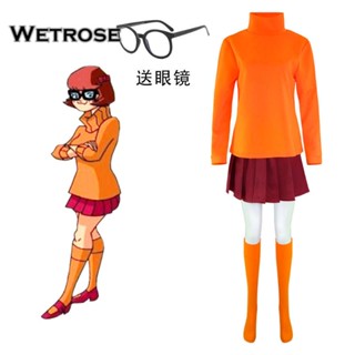 [Wetrose] ชุดเครื่องแต่งกายคอสเพลย์ Scooby Doo Velma Daphne สําหรับปาร์ตี้ฮาโลวีน