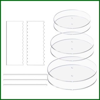 ชุดกระทะอะคริลิคใส ทรงกลม สําหรับปาดครีมไอซิ่ง