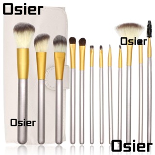 Osier1 ชุดแปรงแต่งหน้า ขนแปรงไนล่อน PU สีเบจ สําหรับผู้หญิง