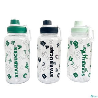 Starbucks Sports Water Cup ถ้วยพลาสติกความจุขนาดใหญ่ทนอุณหภูมิสูงถ้วยพลาสติกนักเรียนแบบพกพาพร้อมฝาฟาง 1000 Ml TH1