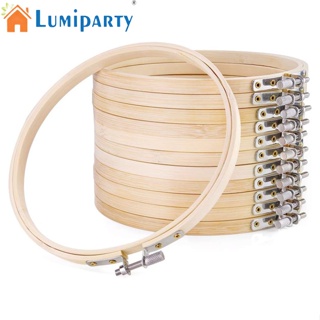 Lumiparty สะดึงไม้ไผ่ ทรงกลม 6 นิ้ว สําหรับปักครอสสติตช์ ตกแต่งบ้าน 12 ชิ้น