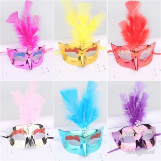 ღ หน้ากากขนนกเรืองแสงฮาโลวีน Masquerades Venetian Masks วันเกิด งานแต่งงาน Party Dance Masks Props Party Product