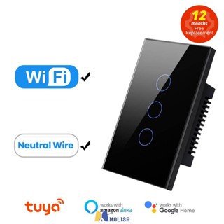 Tuya Wifi Switch สวิตช์ไฟอัจฉริยะ Touch 1/2/3/4 Gang 100-250v Smart Life MOLISA