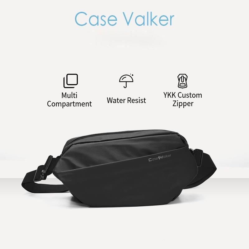 Case Valker Venture Sling Bag PU Crossbody Chest Bag YKK Zipper Water Resistance Everyday Carry EDC 