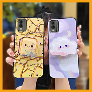 Anti-knock drift sand Phone Case For Nokia C32 Kickstand TPU Cute Waterproof Durable glisten protective Soft Case Cartoon