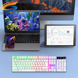 [Qcutable.th] ชุดเมาส์คีย์บอร์ดเล่นเกม RGB มีไฟแบ็คไลท์ สําหรับ PC Gamer Laptop