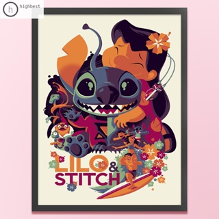 [Highbest.th] ด้ายผ้าฝ้าย 11CT พิมพ์ลาย Stitch Lilo สําหรับเย็บปักถักร้อย ชุดปักครอสติช