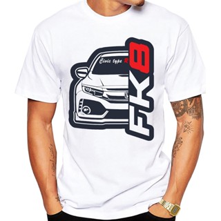 เสื้อยืดแขนสั้นลําลอง พิมพ์ลาย Civic FK8 Type R EG สีขาว สไตล์ฮิปฮอป เรโทร แฟชั่นฤดูร้อน สําหรับผู้ชาย