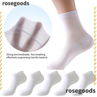 Rosegoods1 ถุงเท้าผ้าฝ้าย ผ้าตาข่าย ยืดหยุ่น ระบายอากาศ เหมาะกับฤดูร้อน สําหรับเดินทาง