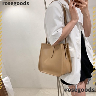 Rosegoods1 กระเป๋าสะพายไหล่ ใต้วงแขน หนัง PU ความจุขนาดใหญ่ สีพื้น สไตล์วินเทจ สําหรับผู้หญิง