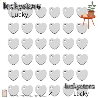 Lucky จี้สร้อยคอ สเตนเลส รูปหัวใจ ขนาดเล็ก 10x9 มม. รู 2 มม. 100 ชิ้น